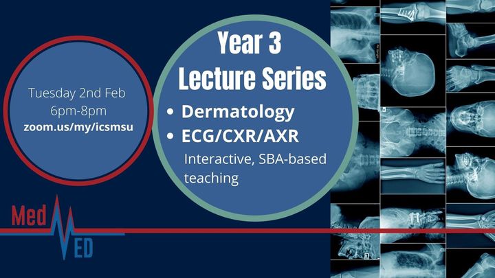 Read more about the article Year 3 Lecture Series: Dermatology and Data 1 (ECG, CXR and AXR)